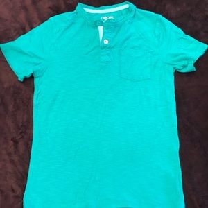 Boys Green Two Button Tee